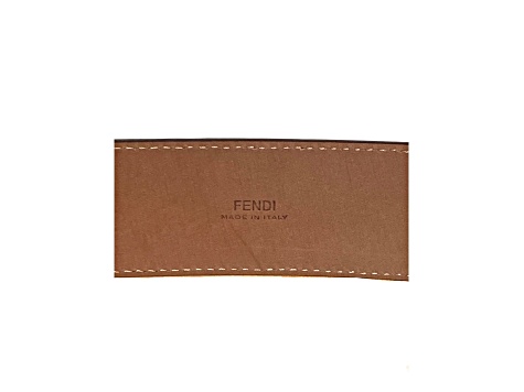 Fendi FF Logo Ebano Brown Pebbled Leather Belt 105 - 17C0CA