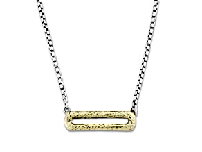 Silver Treasures by Samuel B. Sterling Silver with 18K Yellow Gold Accent Bar Necklace