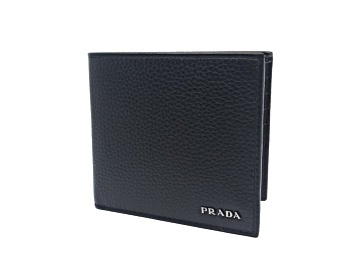 Picture of Prada Portaf. Orizzontale Nero Black Vitello Grain Leather Wallet