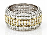 Judith Ripka 6.2ctw Bella Luce® Two-tone Rhodium Over Sterling Silver and 14K Gold Clad Ring