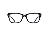 Black Crystal Rectangular Frame Reading Glasses. Strength 2.00