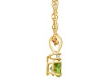 5mm Round Peridot with Diamond Accent 14k Yellow Gold Pendant With Chain
