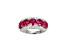 Lab Created Ruby And White Cubic Zirconia Platinum Over Sterling Silver Ring 5.20ctw