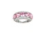 Pink And White Cubic Zirconia Platinum Over Sterling Silver Ring 8.04ctw