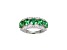 Green And White Cubic Zirconia Platinum Over Sterling Silver Ring 7.44ctw