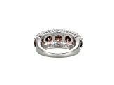 Mocha And White Cubic Zirconia Platinum Over Sterling Silver Ring 7.74ctw