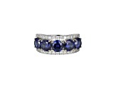 Blue And White Cubic Zirconia Platinum Over Sterling Silver Ring 7.75ctw