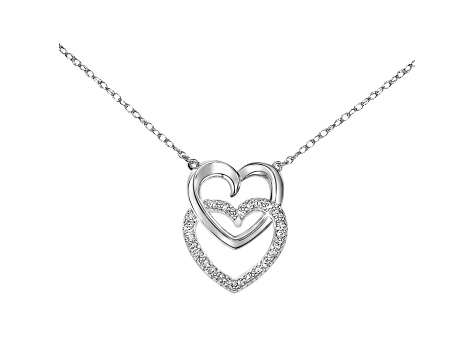 lovely♡ Lovely necklace, Heart, White, Rhodium plated | Swarovski