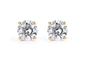 Certified White Lab-Grown Diamond E-F SI 18k Yellow Gold Stud Earrings 0.75ctw
