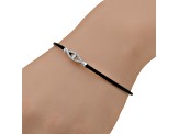 Diamond Stainless Steel and 18K White Gold Evil Eye Bangle Bracelet