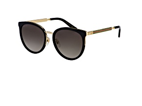 Gucci Black/Gold 56mm Gradient Women's Sunglasses GG0077SK-001 56