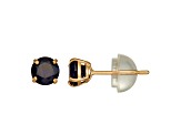 Round Lab Created Sapphire 14K Yellow Gold Children’s Stud Earrings 0.74ctw