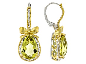 Ouro Verde Rhodium/24k Yellow Gold Over Palladium Sterling Silver Earrings 10.79ctw