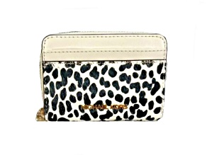 Michael Kors Jet Set Travel Medium Zip Around Card Case Wallet in Light Cream Multi