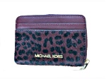 Michael Kors Jet Set Travel Medium Zip Around Card Case Wallet in Oxblood Multi