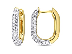 1.20ctw Diamond Hoop Earrings in 14K Yellow Gold