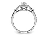 Rhodium Over 14K White Gold Vintage Round Halo Diamond Engagement Ring 0.60ctw