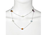 Multi-Gem 14k White Gold 34" Necklace 20.08ctw