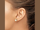 14K Yellow Gold Lab Grown Diamond and Freshwater Cultured Pearl Post Earrings