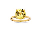 Round Lab Created Yellow Sapphire 18K Yellow Gold Over Sterling Silver Solitaire Ring