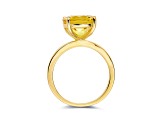 Round Lab Created Yellow Sapphire 18K Yellow Gold Over Sterling Silver Solitaire Ring