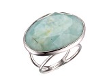 Dreamy Aquamarine Rhodium Over 10k White Gold Ring