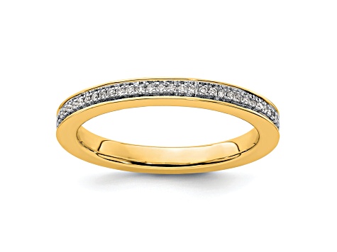 14K Yellow Gold Stackable Expressions Diamond Ring 0.096ctw