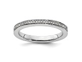 14K White Gold Stackable Expressions Diamond Ring 0.096ctw