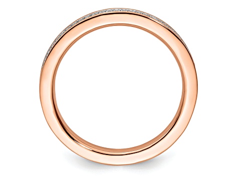 14K Rose Gold Stackable Expressions Diamond Ring 0.096ctw