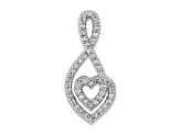 Rhodium Over 14k White Gold Diamond Fancy Heart Infinity Chain Slide Pendant