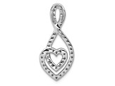 Rhodium Over 14k White Gold Diamond Fancy Heart Infinity Chain Slide Pendant
