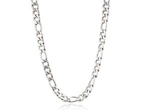 Invicta Jewelry Men's Polished Figaro Chain Steel Necklace (9mm) - 24"