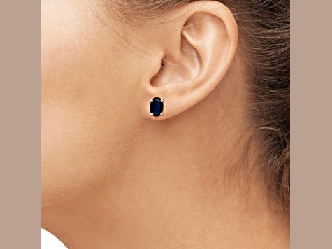 Black Sapphire Rhodium Over Sterling Silver Earrings 1.10ctw