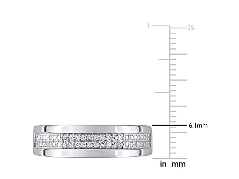 White Diamond Sterling Silver Unisex Ring 0.10ctw