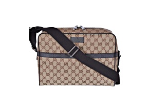 Gucci Guccissima Monogram Beige Canvas Large Crossbody Messenger Bag