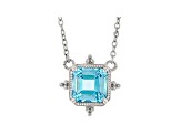Judith Ripka 2.5ct Sky Blue Bella Luce Topaz Simulant Rhodium Over Sterling Silver Station Necklace