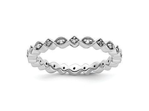 Sterling Silver Stackable Expressions Diamond Ring 0.077ctw