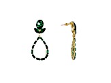 Off Park® Collection, Gold-Tone Emerald Open Center Oval-Shape Crystal Earrings.