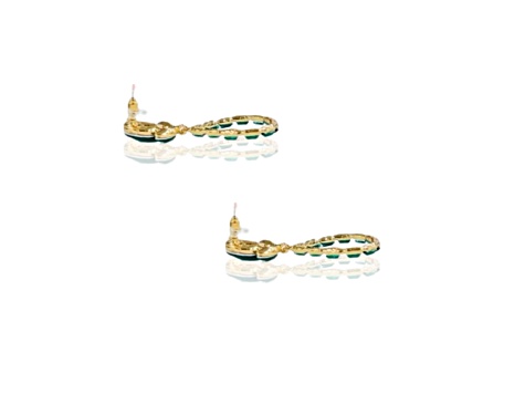 Off Park® Collection, Gold-Tone Emerald Open Center Oval-Shape Crystal Earrings.