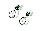 Off Park® Collection, Gold-Tone Emerald Open Center Oval-Shape Crystal Earrings.