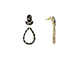 Off Park® Collection, Gold-Tone Black Open Center Oval-Shape Crystal Earrings.