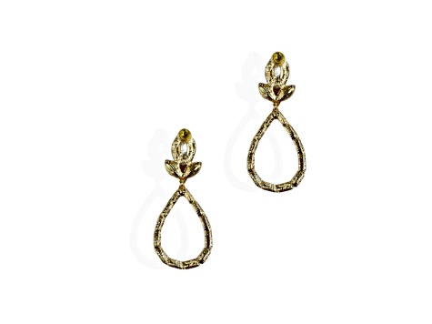 Off Park® Collection, Gold-Tone Black Open Center Oval-Shape Crystal Earrings.