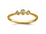 14K Yellow Gold Scalloped Band Petite Round Diamond Ring 0.1ctw
