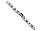 Stainless Steel Brushed and Polished Black IP-plated DAD 9-inch Bracelet