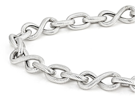 Judith Ripka Rhodium Over Sterling Silver Infinity Link Necklace