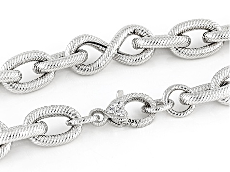Judith Ripka Rhodium Over Sterling Silver Infinity Link Necklace