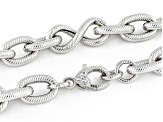 Judith Ripka Rhodium Over Sterling Silver Infinity Link Necklace