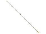 14K Yellow Gold CZ Polished with 1-inch Extension Anklet