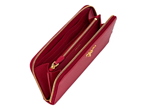 Prada Saffiano Metal Red Leather Continental Wallet - 17KMGA