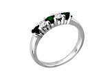0.50ctw Emerald and Diamond Band Ring in 14k White Gold